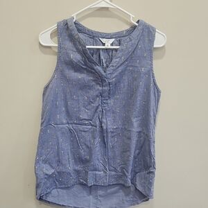 Crown & Ivy Denim Gold Tank